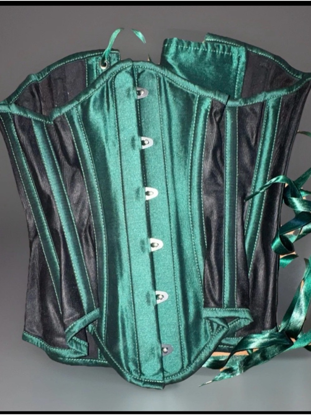 Emerald Green Satin Overbust Corset
